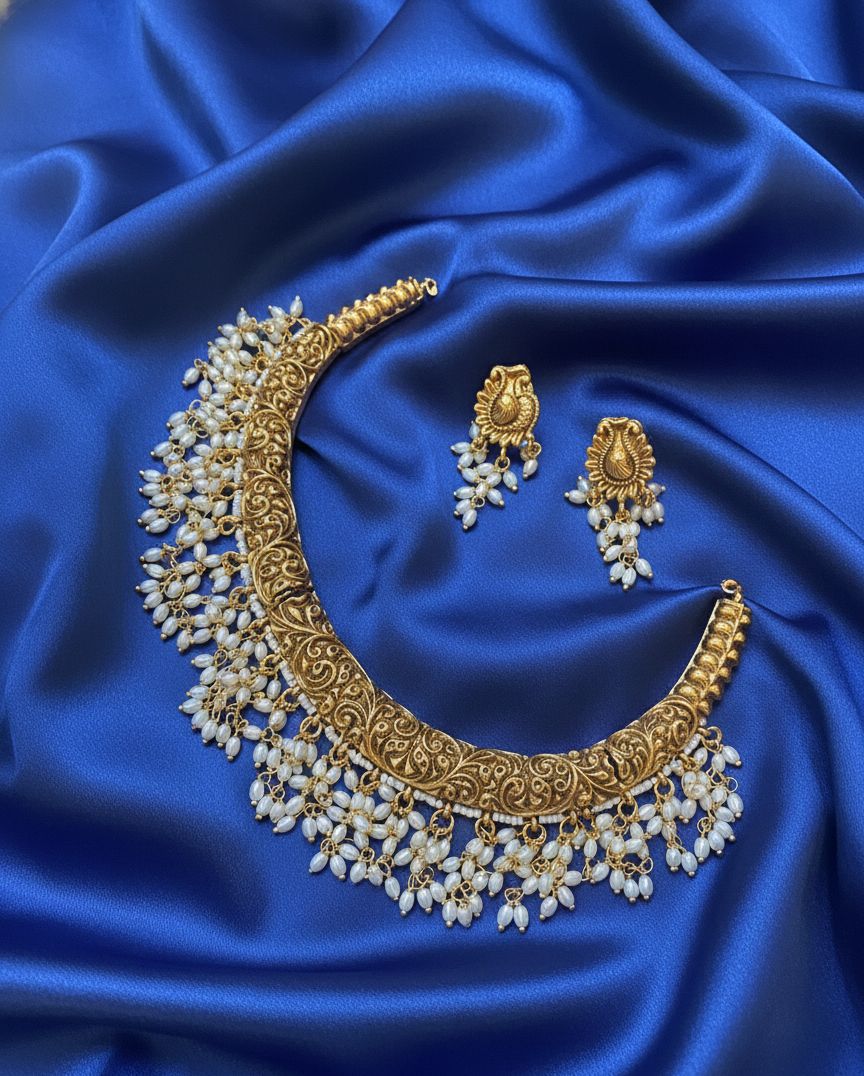 Antique white pearl necklace